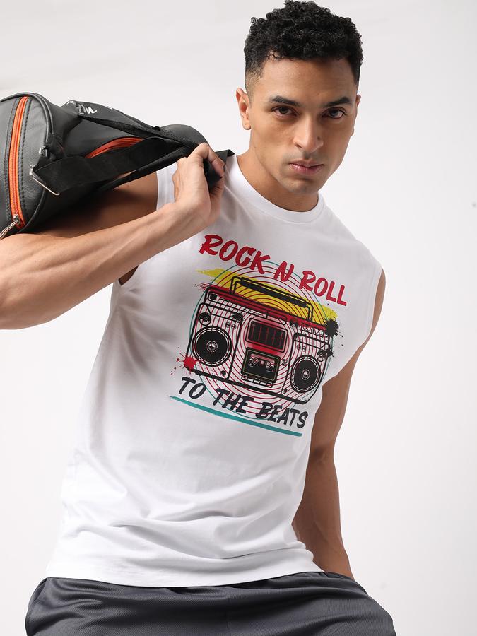 Men Graphic Print Sleeveless Vest image number 0