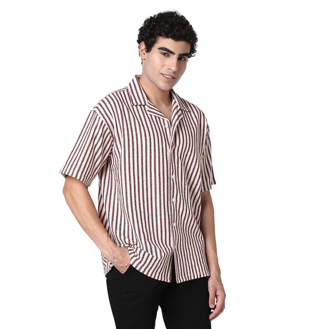 R&B Men's Red Striped Shirt