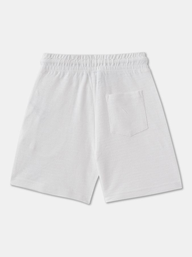 Boys Cotton Relaxed Fit Drawstring Waist Clean Hem Shorts