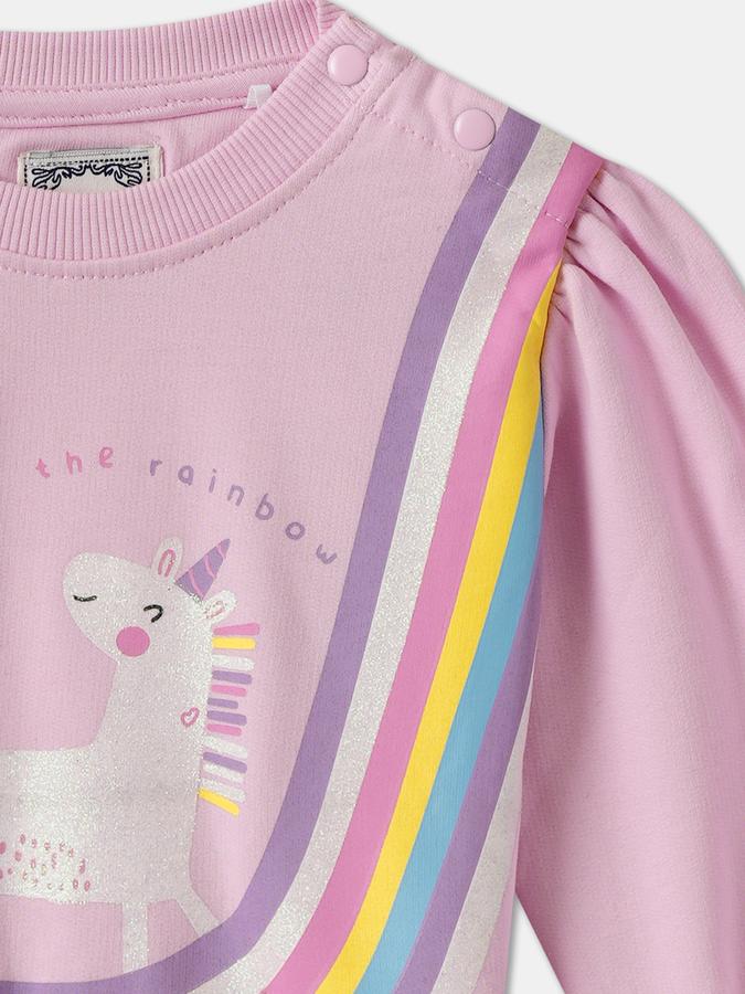 Girls Graphic Print Full Sleeve Crew Neck SweaT-Shirt