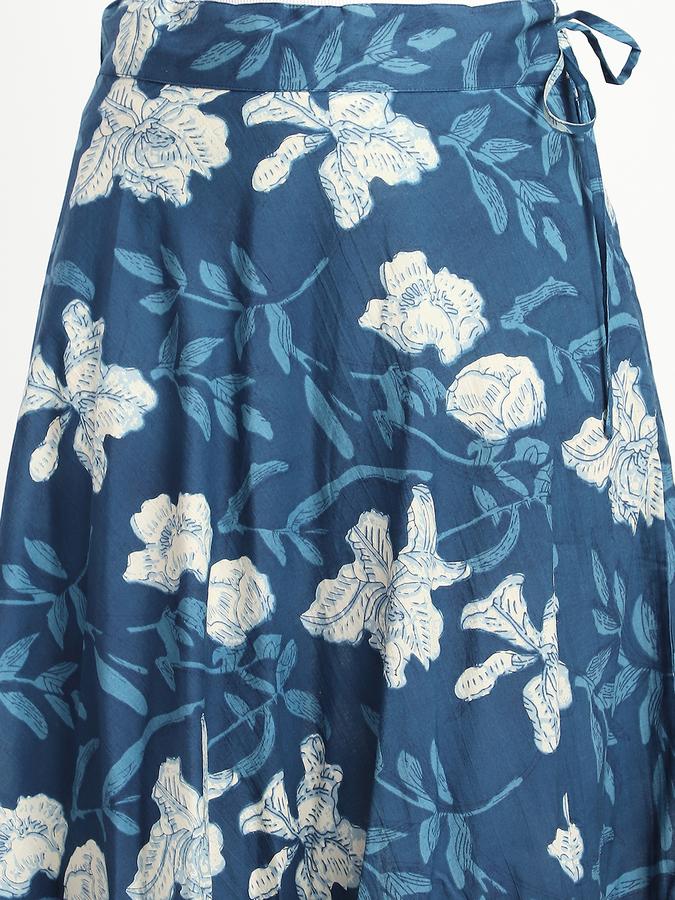 R&B Women Ethnic's Blue Printed Skirt