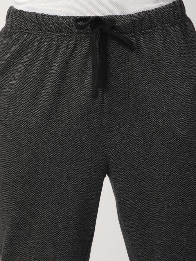 Men Cotton Regular Fit Drawstring Waist Open Hem Trackpants