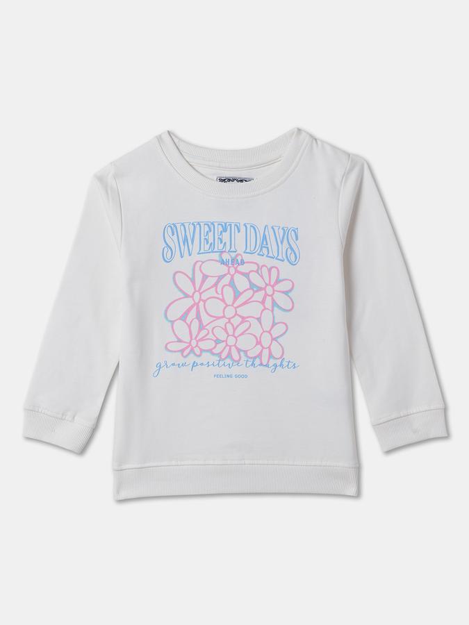 Full Sleeve Graphic Print Girls Sweatshirt