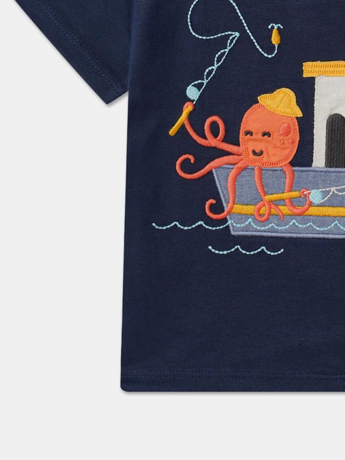 Boys Relaxed Fit Round-Neck T-Shirt image number 3