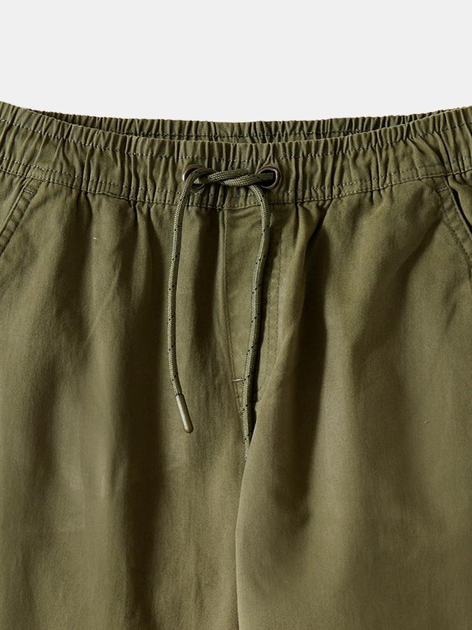 Boys Cotton Regular Fit Drawstring Waist Clean Hem Trousers