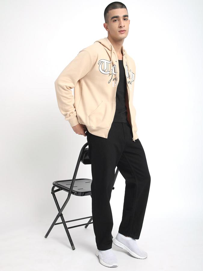 Men Fleece Regular Fit Hooded Zip Up Sweatshirt