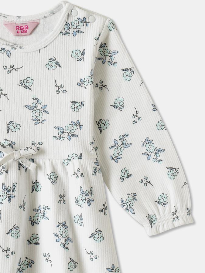 Girls Cotton Regular Fit Round Neck Printed Dress