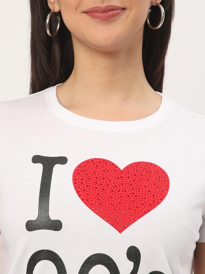 Women Cotton Regular Fit Crew Neck Graphic T-shirt