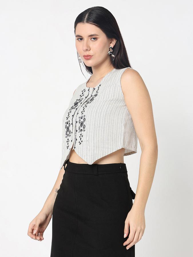R&B Women's Black Striped Top