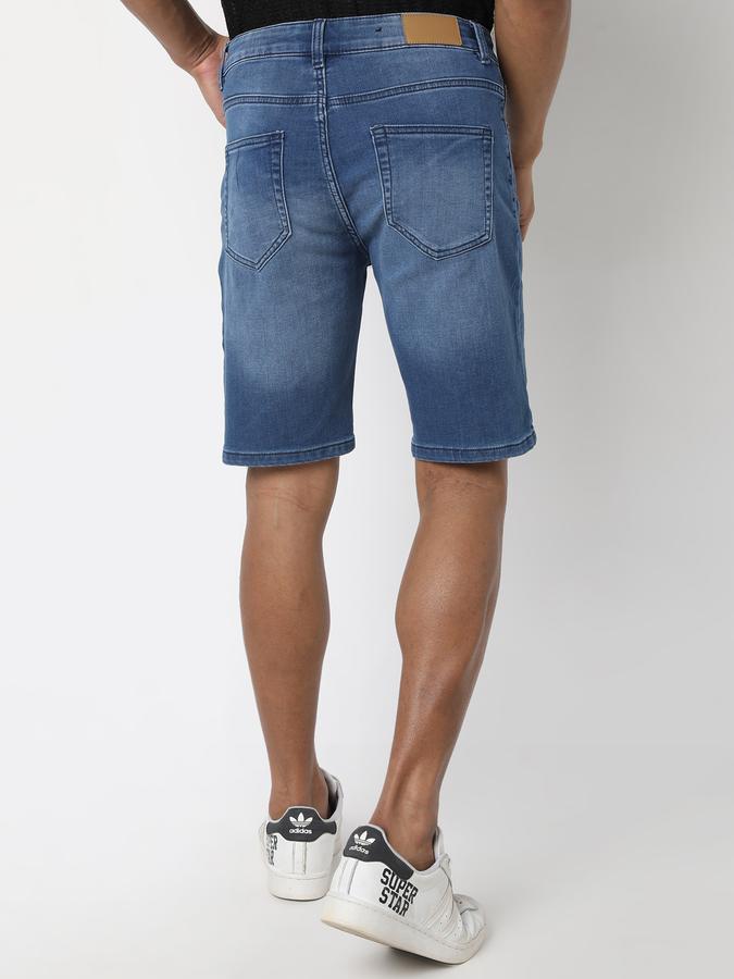 Boys Denim Slim Fit Button Closure Clean Hem Shorts