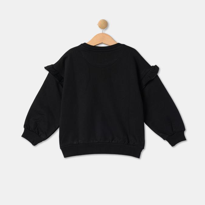 Girls Cotton Regular Fit Crew Neck Graphic Sweatshirt