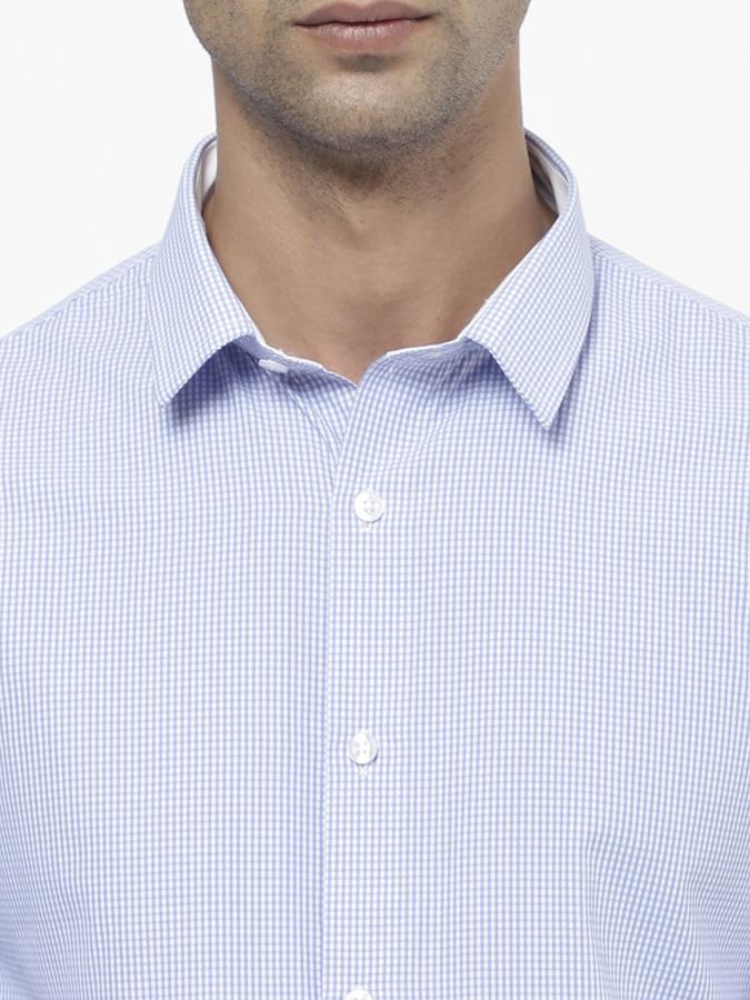 R&B Blue Men Formal Shirts image number 3