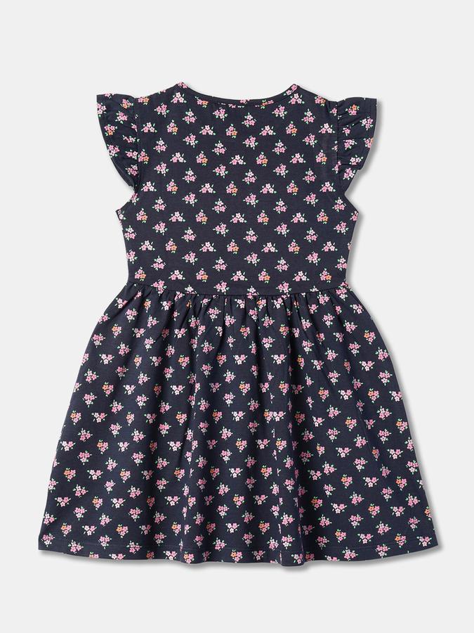 Girls Floral Printed A-Line Dress image number 1