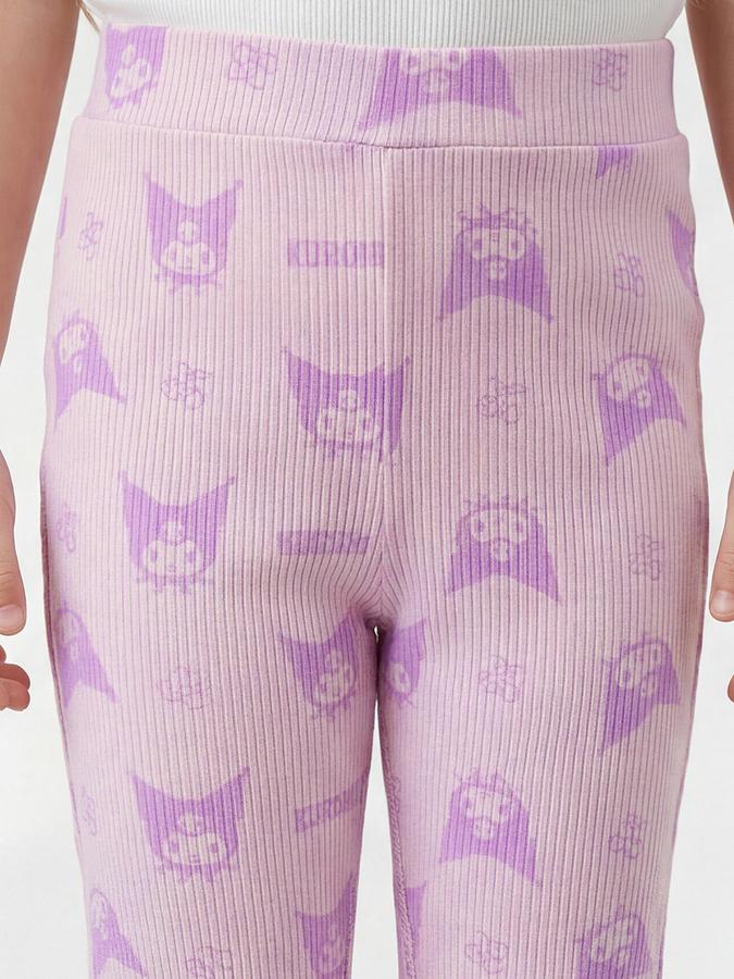 R&B Girl Purple Kuromi Printed Cotton Blend Sleeveless Clothing Set
