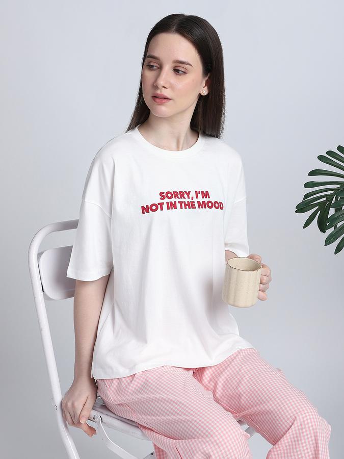 Women Cotton Graphic Relaxed Fit T-Shirt Co-Ord Set