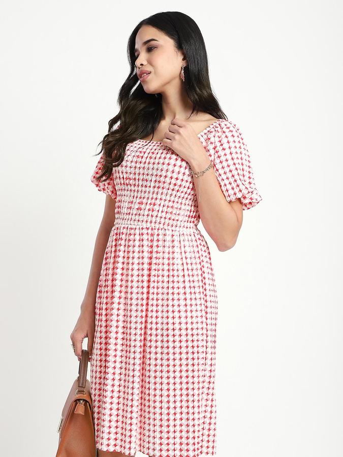 R&B Red Printed Women Regular fit Dress