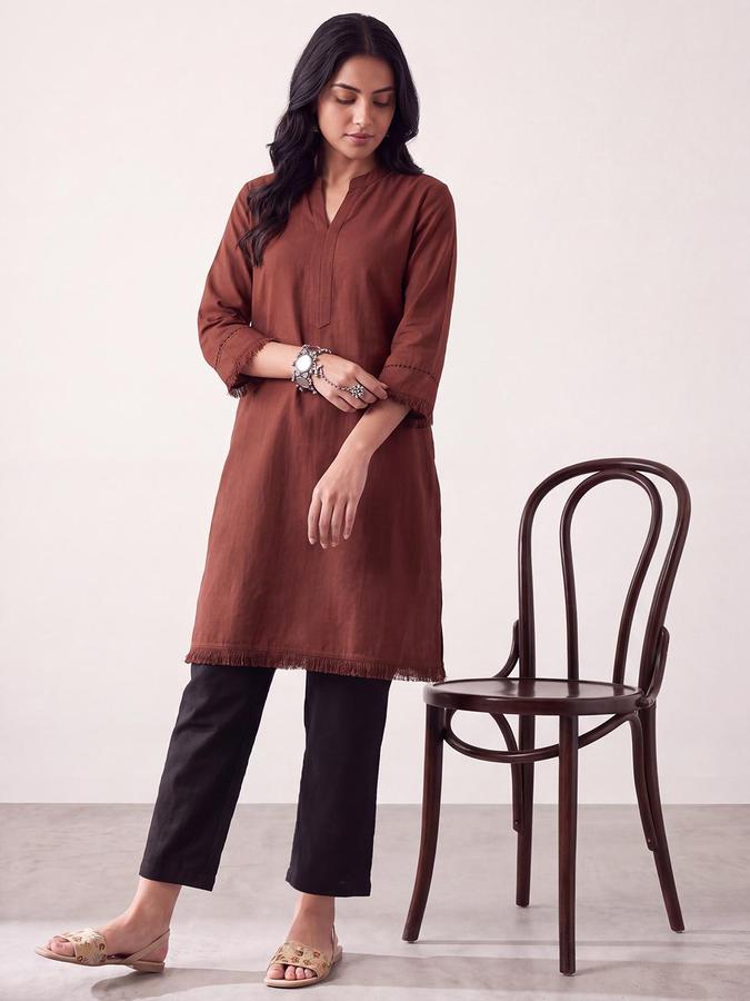 R&B Women Black Textured Ethnic Pant