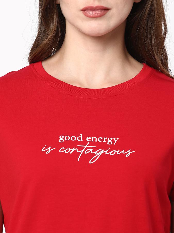Women Graphic Print Round Neck T-Shirt image number 3