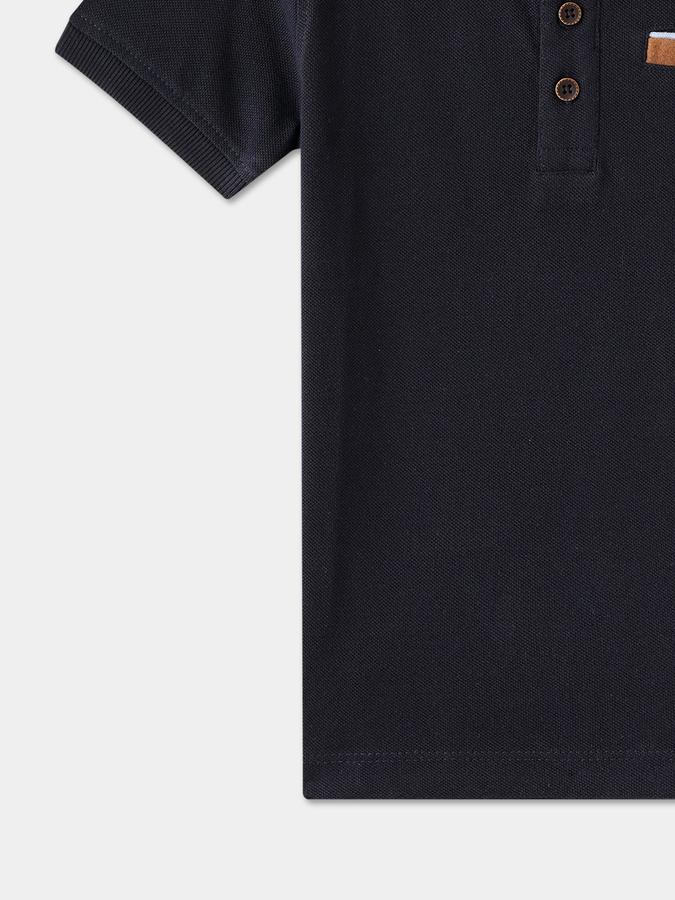 Boys Regular Fit Short Sleeve Mandarin Collar T-Shirt