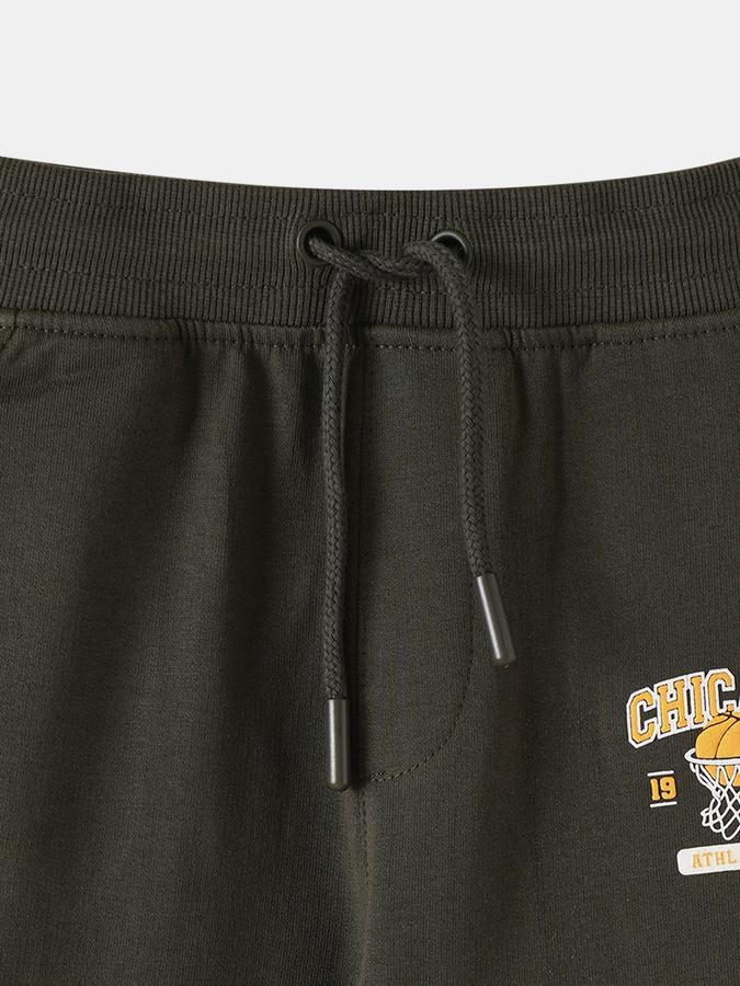 Boys Regular Fit Drawstring Waist Cuffed Hem Jogger