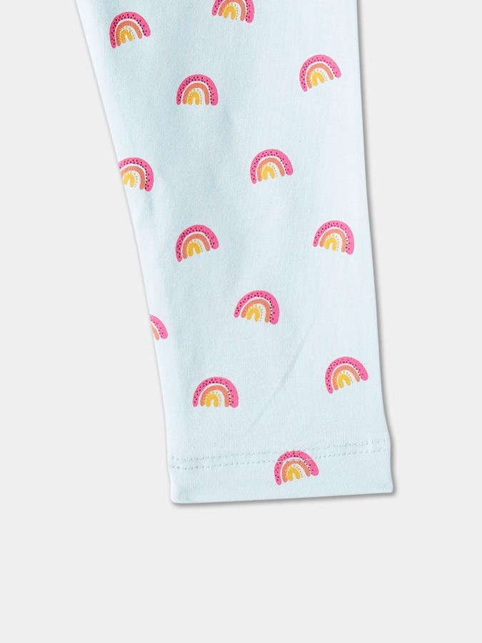Girls Cotton Skinny Fit Elastic Waist Printed Leggings