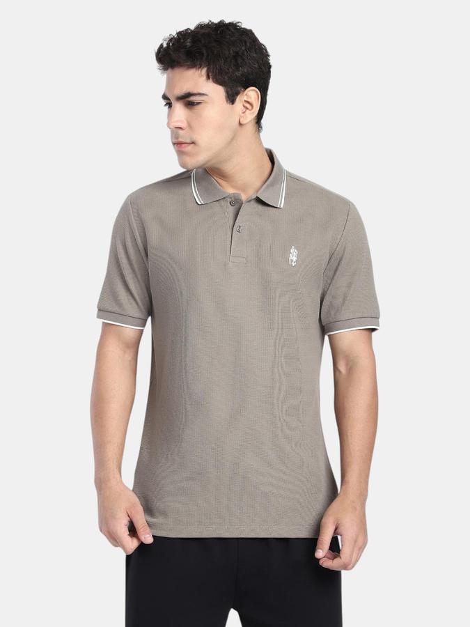 R&B Olive Solid Men Short Sleeve Polo T-shirt