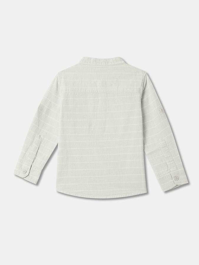 Boys Regular Fit Full Sleeve Mandarin Collar Shirt