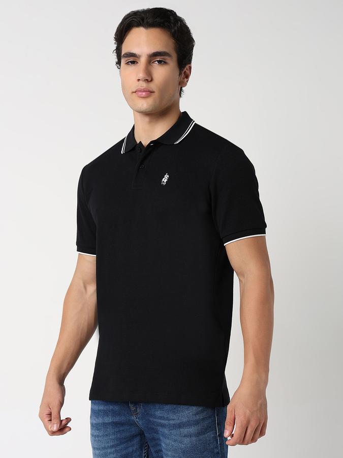 Self Design Men Peter Pan Collar T-Shirt image number 2