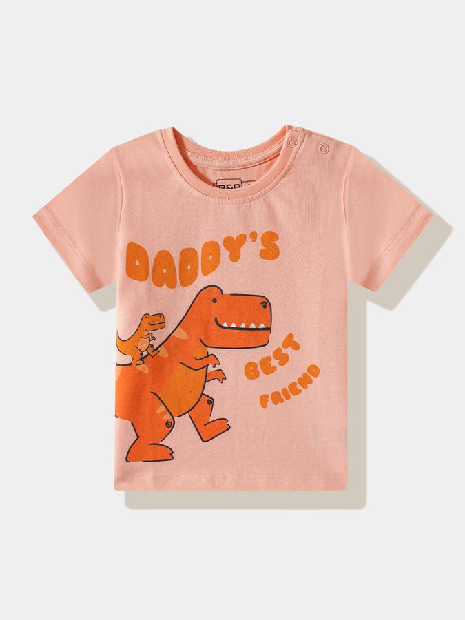 Boys Cotton Regular Fit Crew Neck Graphic T-shirt