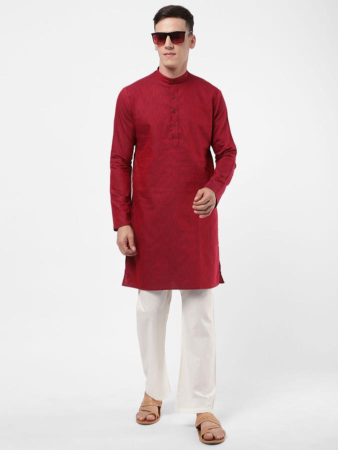 R&B Men Maroon Kurtas image number 1