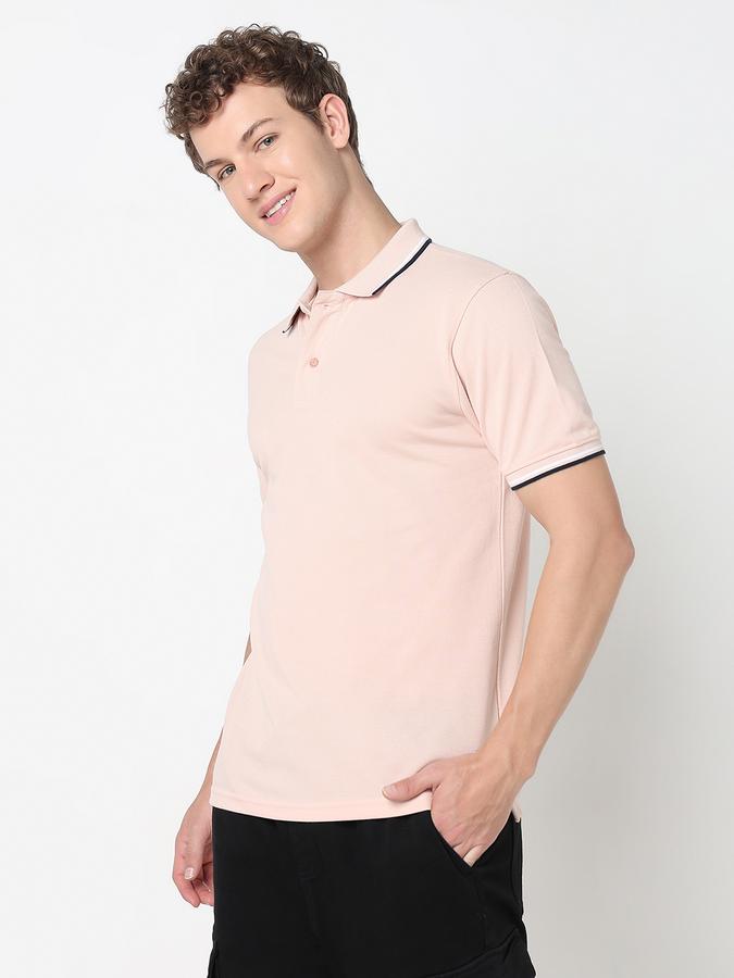 Contrast Tipping Polo T-Shirt with Short Sleeves image number 2