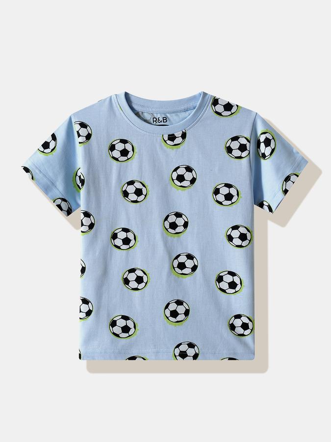 Boys Cotton Regular Fit Crew Neck Graphic T-shirt