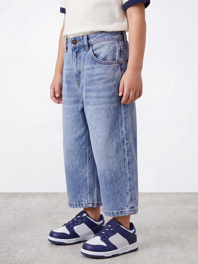 R&B Boys Light Blue Relaxed Fit Mid-Rise Denim Jeans