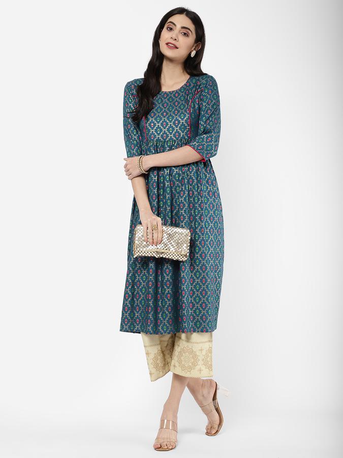 R&B Teal Women Kurtas image number 1