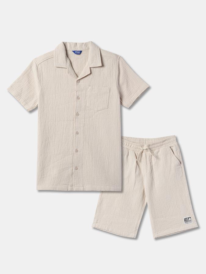 Boys Ribbed Shirt & Shorts Set