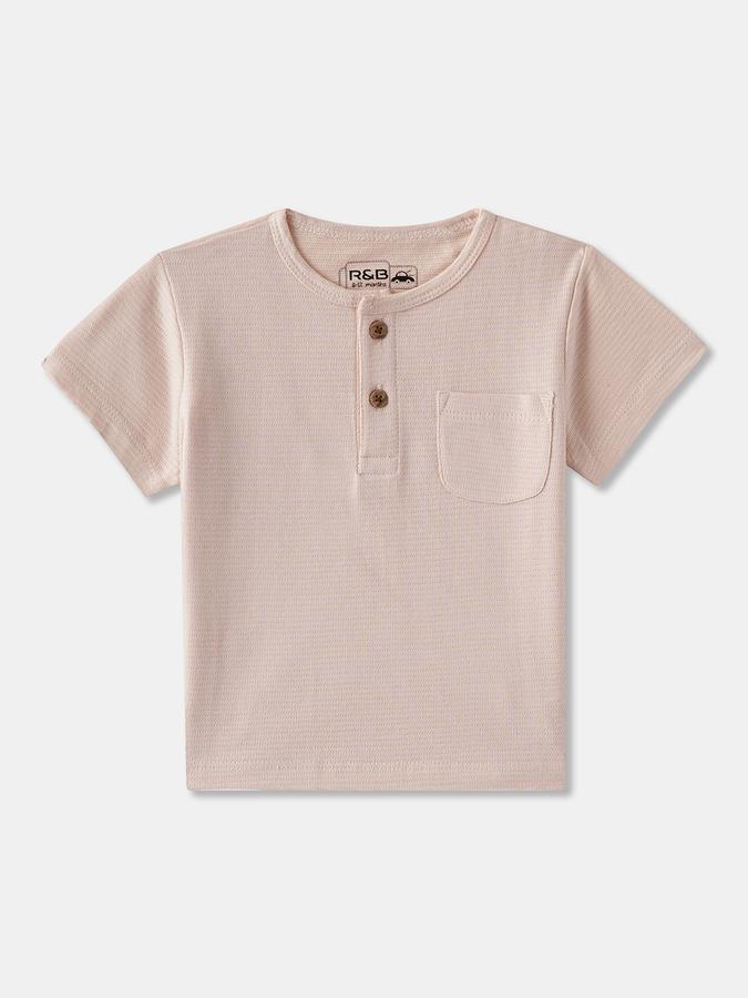 Boys Regular Fit Short Sleeve Henley Neck T-Shirt