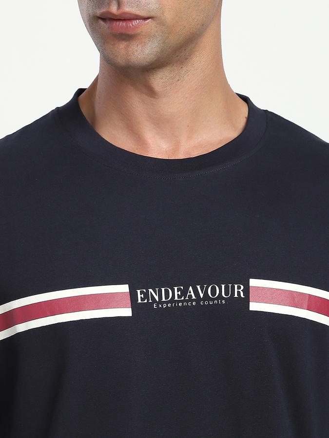 Men Cotton Relaxed Fit Crew Neck Graphic T-shirt