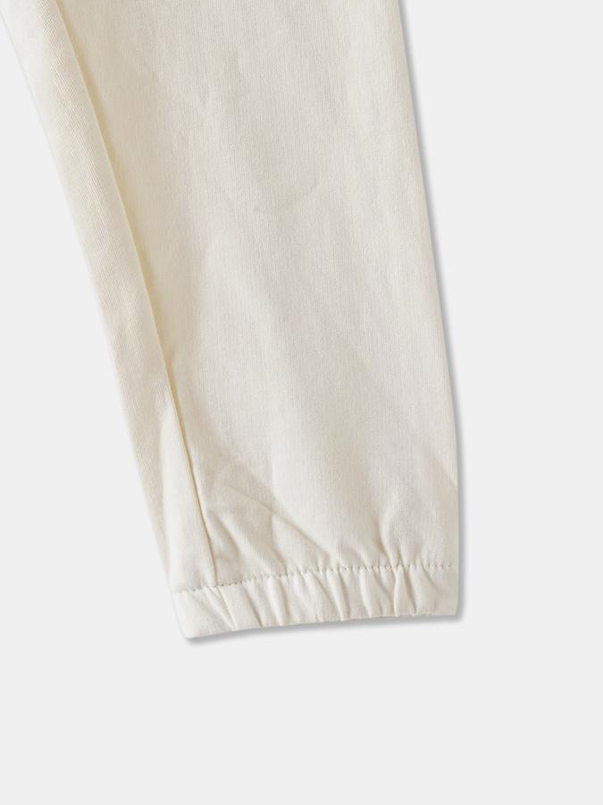 Girls Cotton Regular Fit Drawstring Waist Cuffed Hem Joggers