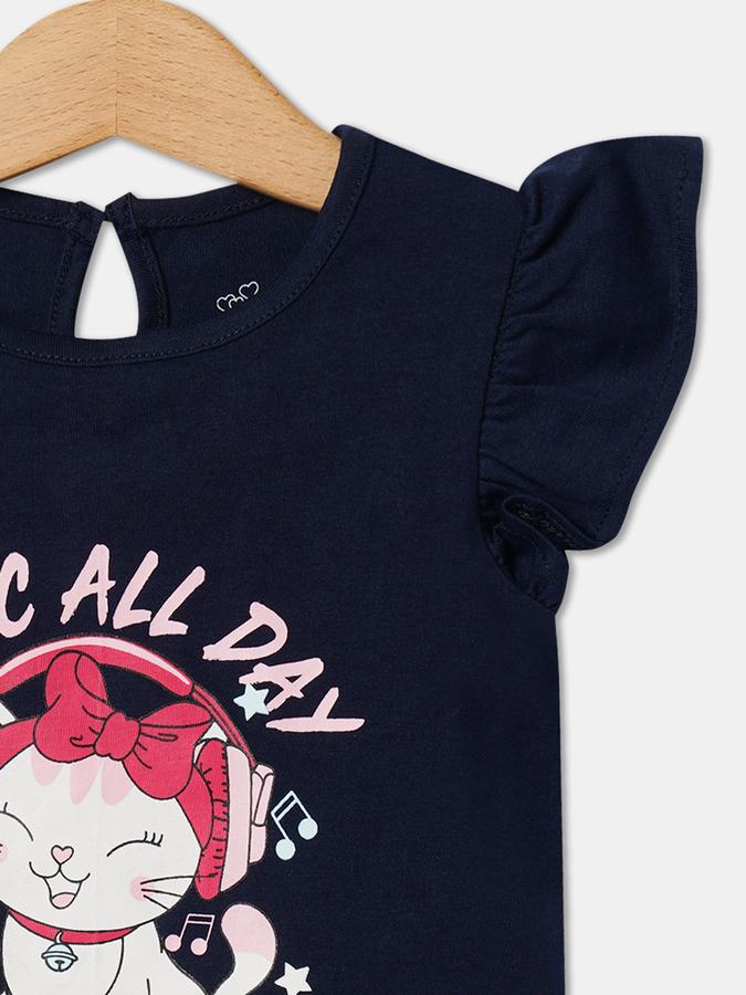 Girls Typographic Print Regular Fit Top image number 2