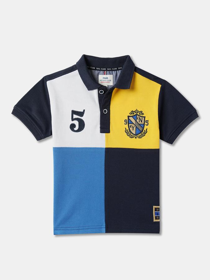 Boys Colourblock Relaxed Fit Polo T-Shirt image number 0
