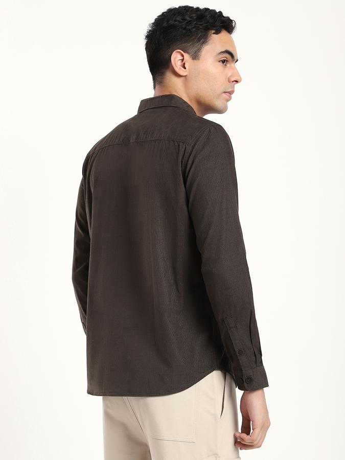 Men Cotton Regular Fit Shirt Collar Textured Shirt