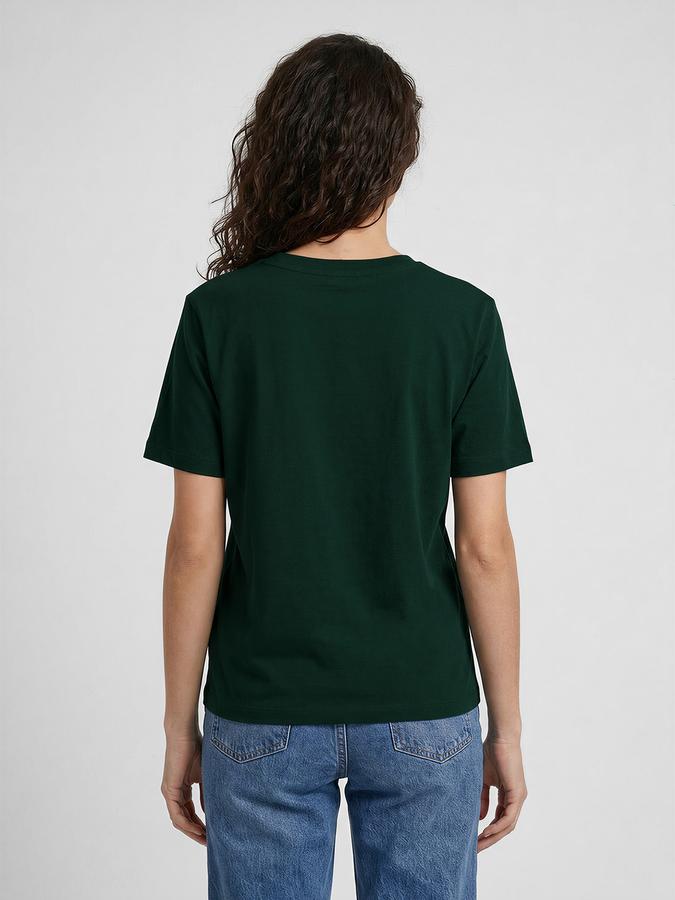 R&B Green Graphic Print Women Round Neck Regular Fit Short Sleeves T-Shirt 