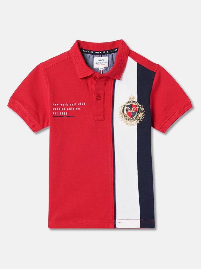 Boys Colourblock Relaxed Fit Polo T-Shirt image number 0