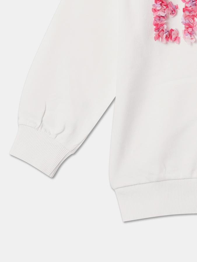 Girls Cotton Regular Fit Crew Neck Graphic Sweatshirt