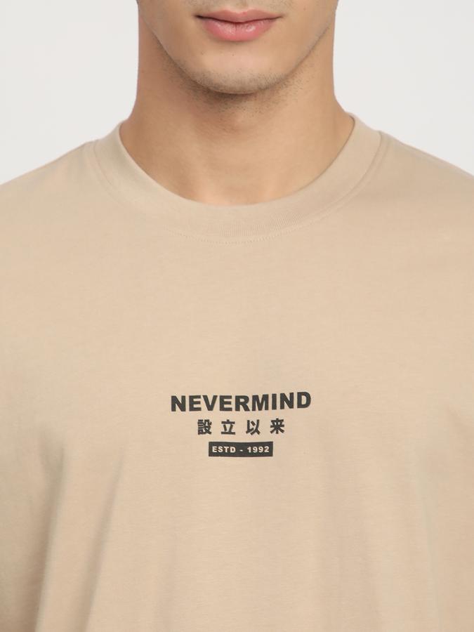 Men Cotton Relaxed Fit Crew Neck Typographic Print T-shirt