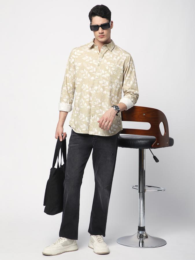 R&B Men's Sand Printed Shirt