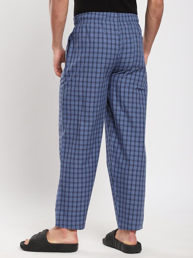 Men Cotton Relaxed Fit Drawstring Waist Checked Pajama Pants