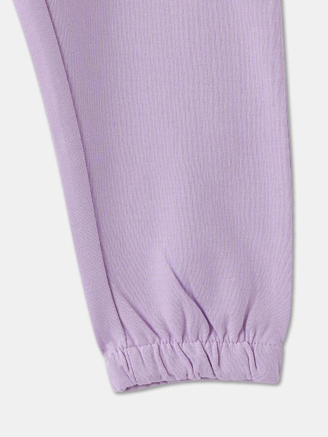 Girls Cotton Regular Fit Drawstring Waist Cuffed Hem Joggers