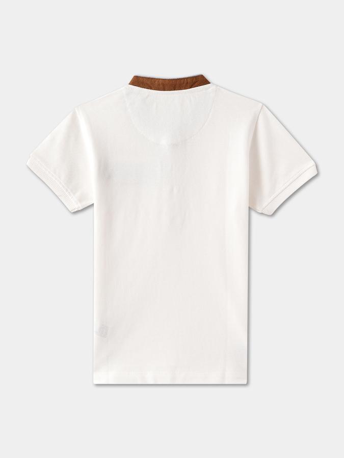 Boys Regular Fit Short Sleeve Mandarin Collar T-Shirt