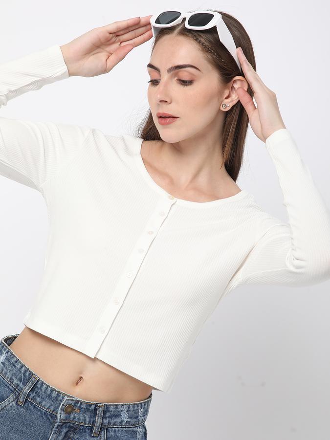 Women Ribbed Relaxed Fit Top image number 0